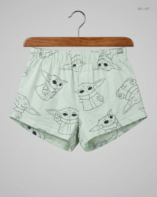 UK Imported secondhand Womens Shorts - Primark brand, SUGARCAN GREEN Polyester, Premium condition, for Women - Online Thrift Store Islamabad Pakistan