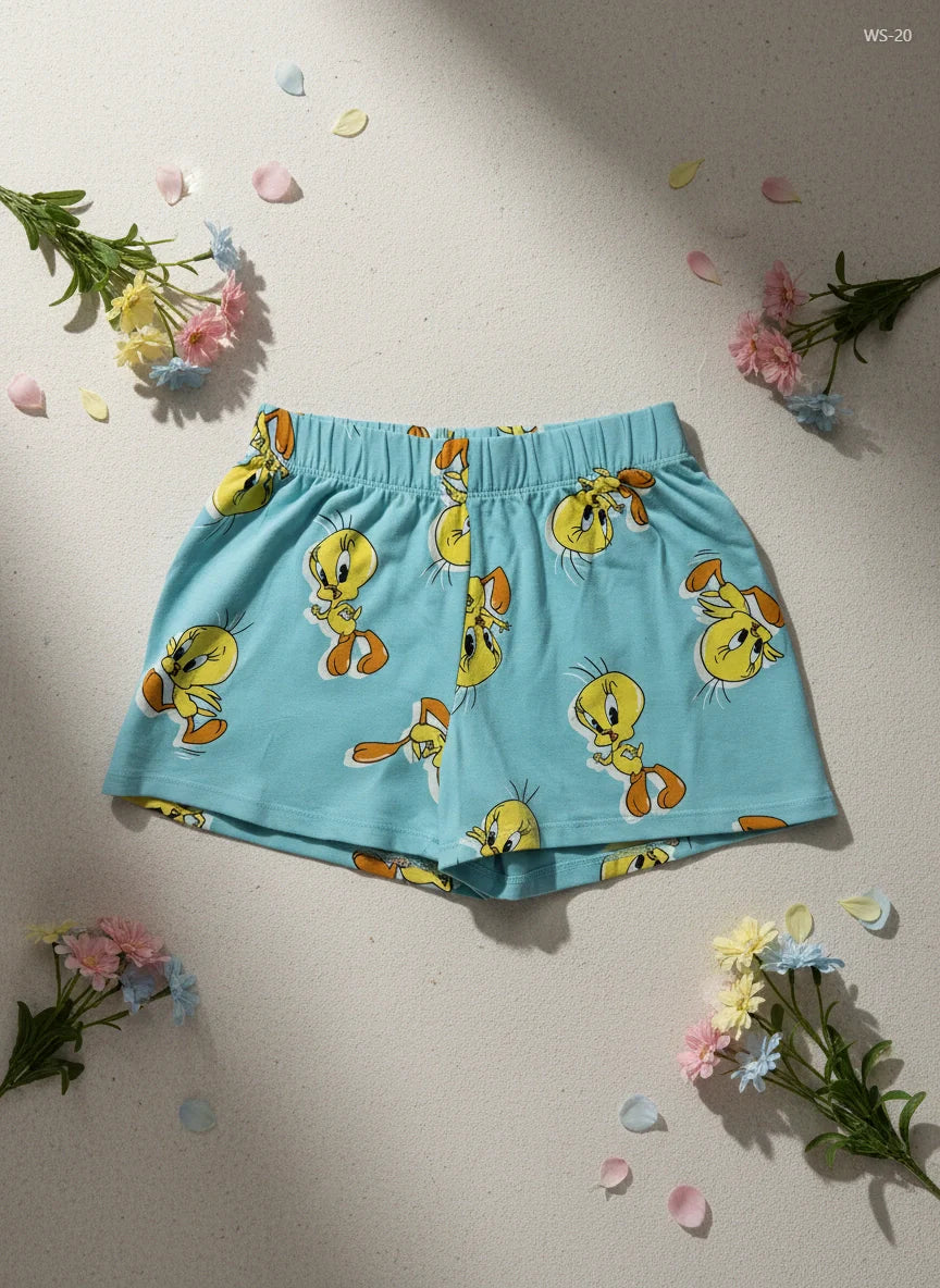 Womens Shorts | Marks & Spencer | Preloved Branded | Turquoise Cotton | Premium | OTS Thrift Store Islamabad Pakistan