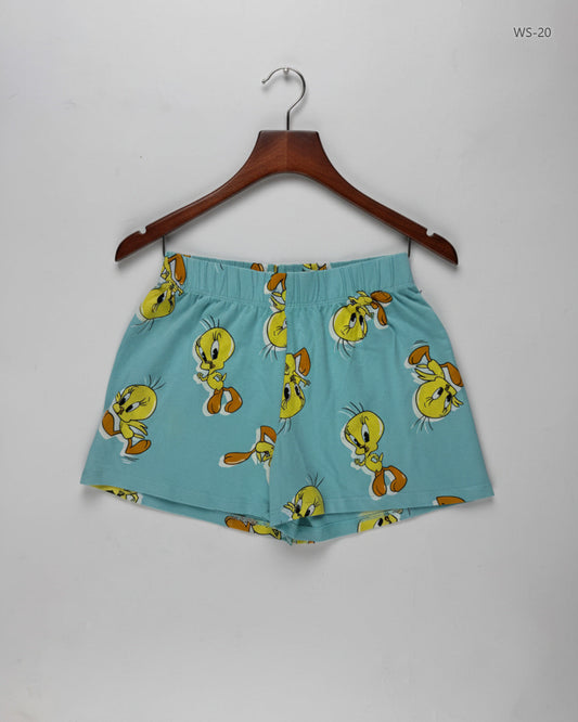 Womens Shorts | Marks & Spencer | Preloved Branded | Turquoise Cotton | Premium | OTS Thrift Store Islamabad Pakistan