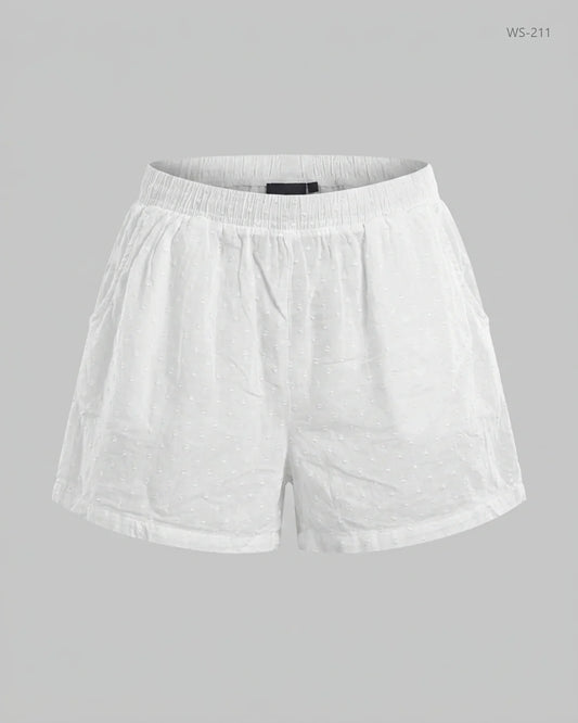 Secondhand Branded Womens Shorts by TJM, White Cotton fabric, Premium condition, for Women - Online Thrift Shop Lahore Pakistan