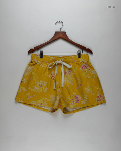 Shop Premium Womens Shorts by Marks & Spencer | Preloved Branded Clothes | Yellow Cotton | Women | OTS Thrift Store Lahore Pakistan