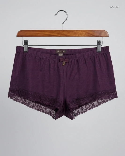 UK Imported secondhand Womens Shorts - Ted Baker brand, Purple Cotton, Premium condition, for Women - Online Thrift Store Peshawar Pakistan