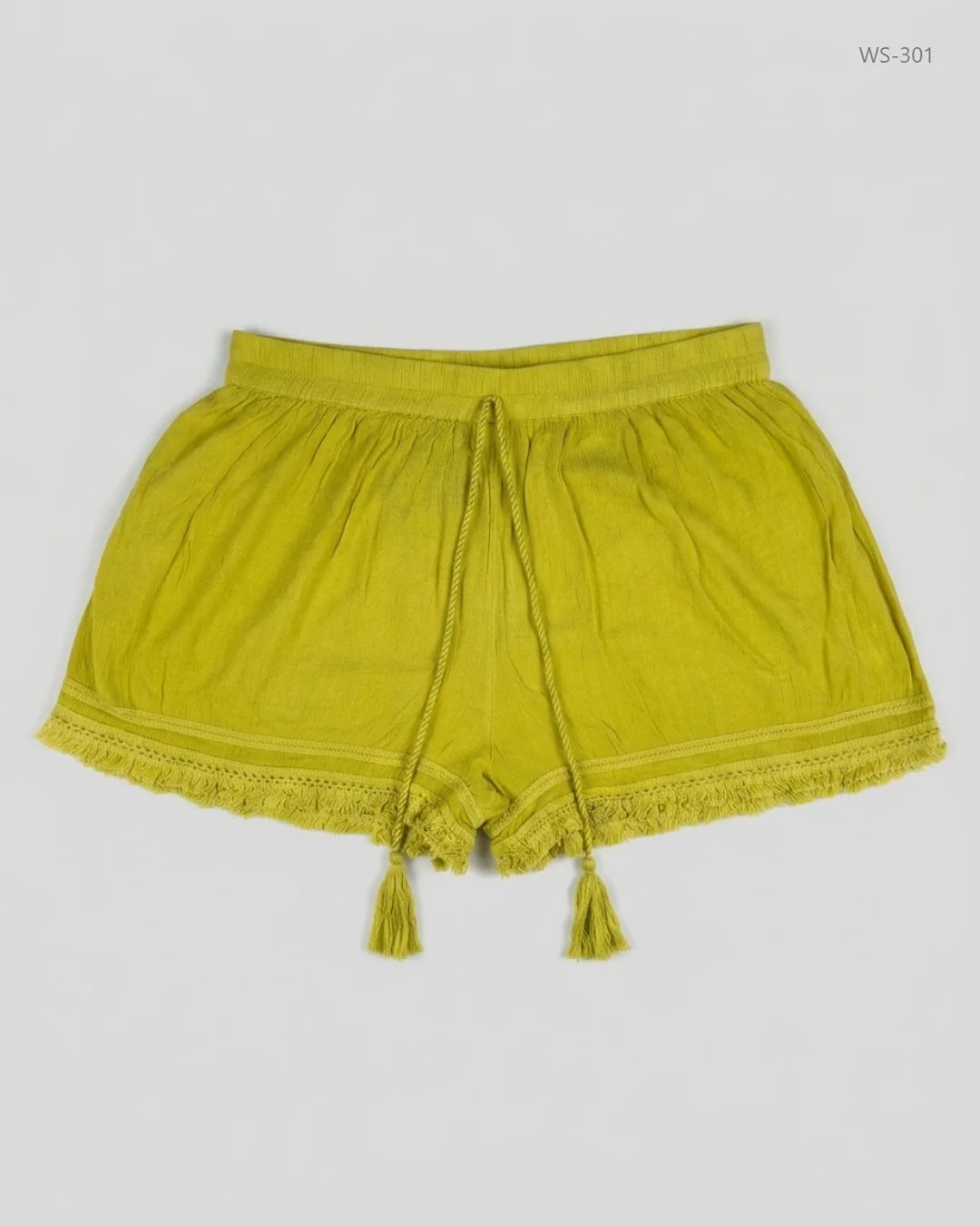 Secondhand Branded Womens Shorts by Papaya, Yellow Viscose fabric, Premium condition, for - Online Thrift Shop Peshawar Pakistan
