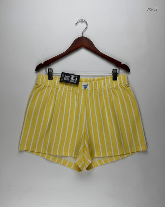 Womens Shorts | F&F | Preloved Branded | Yellow Cotton | Premium | OTS Thrift Store Peshawar Pakistan
