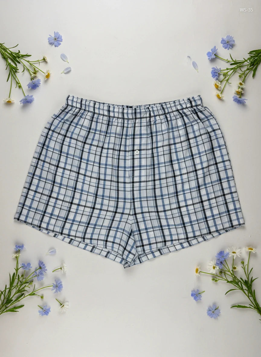 Shop Premium Womens Shorts by George | Preloved Branded Clothes | Blue Cotton | Women | OTS Thrift Store Karachi Pakistan
