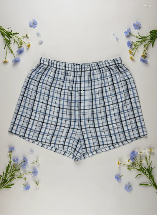 Shop Premium Womens Shorts by George | Preloved Branded Clothes | Blue Cotton | Women | OTS Thrift Store Karachi Pakistan