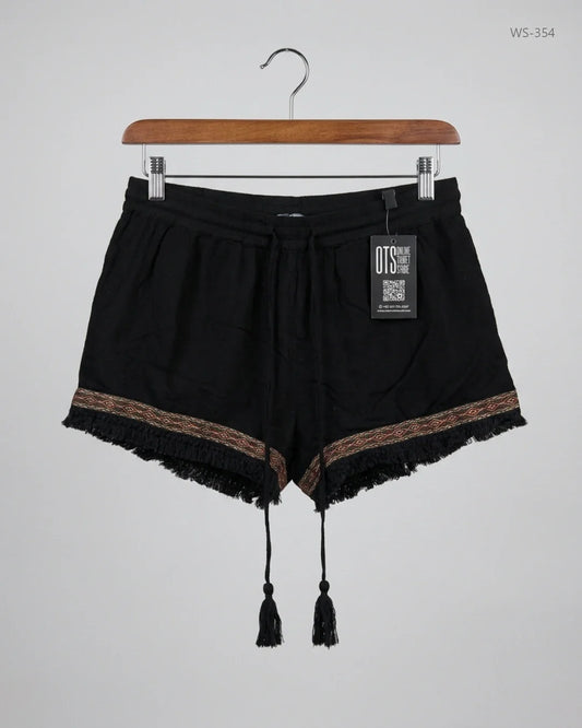 Preloved Premium Womens Shorts by Atmosphere, Black Viscose for Women - OTS Thrift Shop Lahore Pakistan
