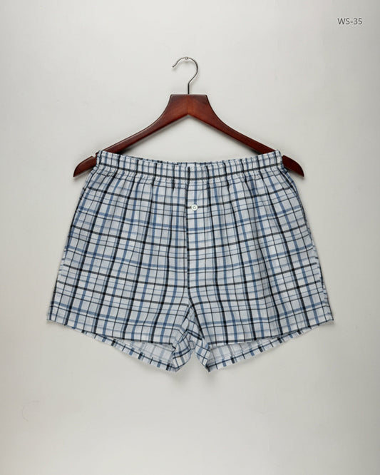 Shop Premium Womens Shorts by George | Preloved Branded Clothes | Blue Cotton | Women | OTS Thrift Store Karachi Pakistan