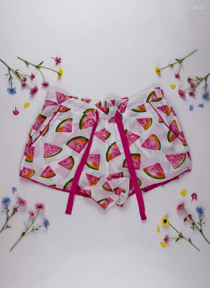 Shop Premium Womens Shorts by Cyber Jammies | Preloved Branded Clothes | White Cotton | Women | OTS Thrift Store Peshawar Pakistan