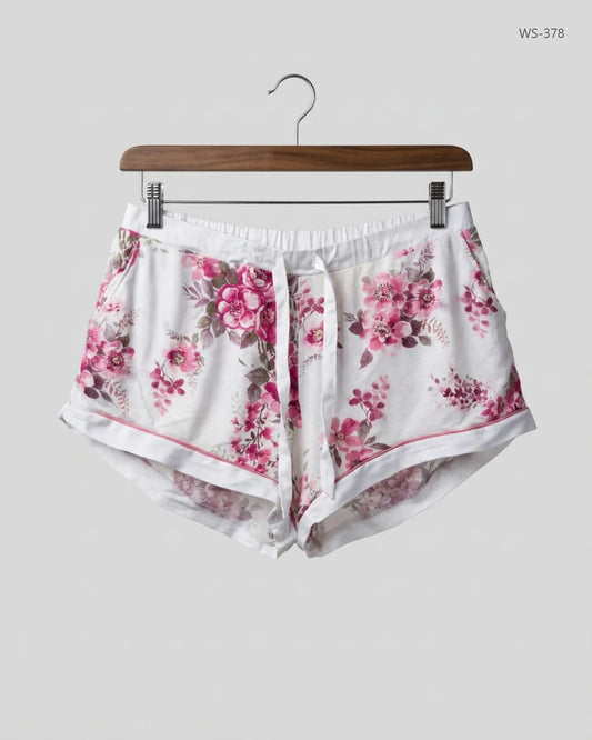 Secondhand Branded Womens Shorts by LOVE TO LOUNGE, White Cotton fabric, Premium condition, for Women - Online Thrift Shop Islamabad Pakistan