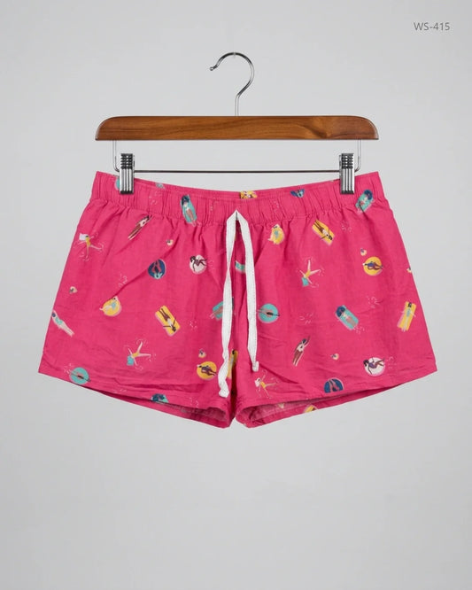 Preloved Premium Womens Shorts by Marks & Spencer, Pink Cotton for Women - OTS Thrift Shop Karachi Pakistan