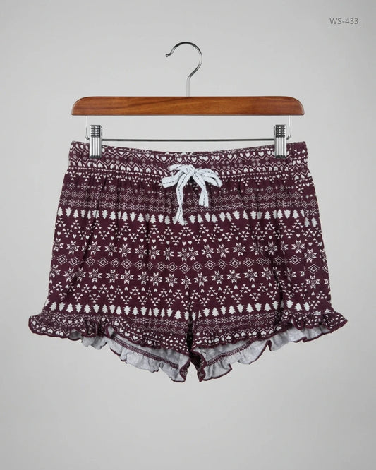 Shop Premium Womens Shorts by BOUX | Preloved Branded Clothes | Maroon Cotton | Women | OTS Thrift Store Islamabad Pakistan