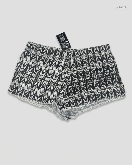 Shop Premium Womens Shorts by Peacocks | Preloved Branded Clothes | Black & White cotton | Women | OTS Thrift Store Karachi Pakistan
