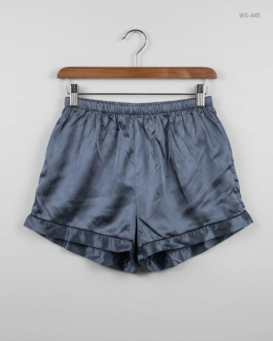 Premium Condition Womens Shorts | Preloved CUT LABEL | Silver Blue Silk | Thrift Shop for Women Lahore Pakistan | OTS