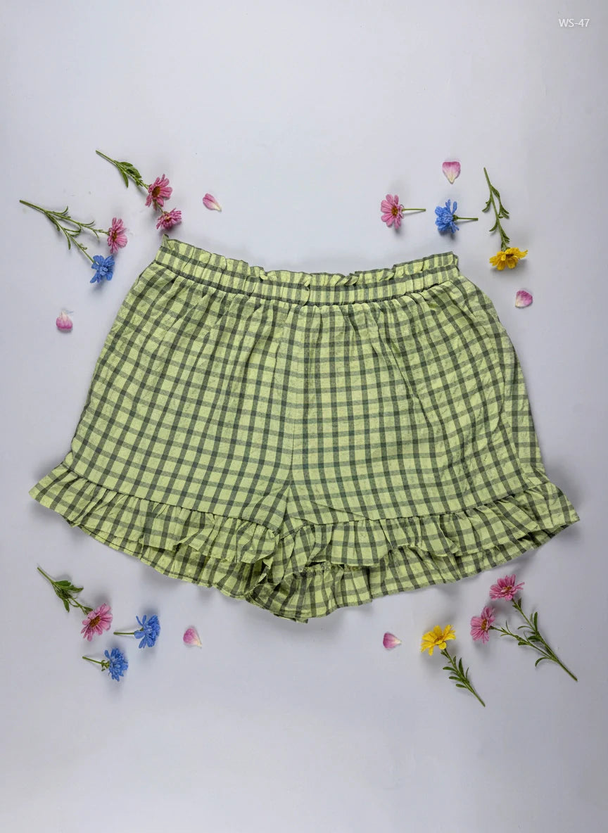 Shop Premium Womens Shorts by Primark | Preloved Branded Clothes | Olive green Cotton | Women | OTS Thrift Store Peshawar Pakistan