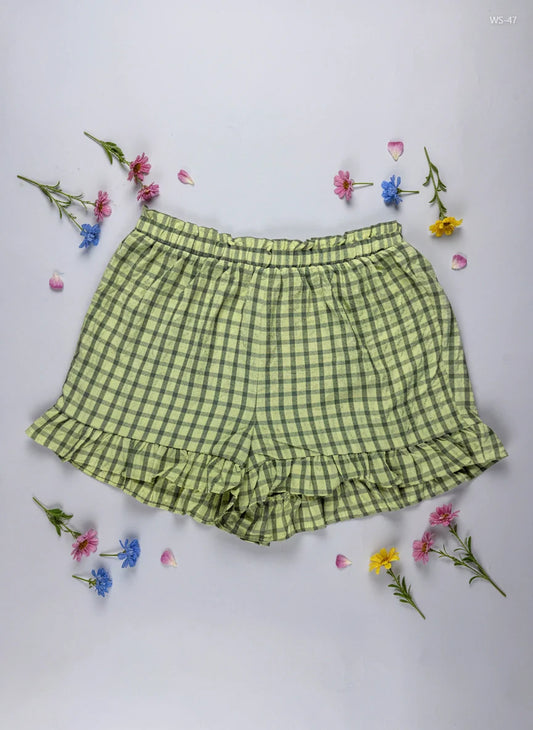 Shop Premium Womens Shorts by Primark | Preloved Branded Clothes | Olive green Cotton | Women | OTS Thrift Store Peshawar Pakistan