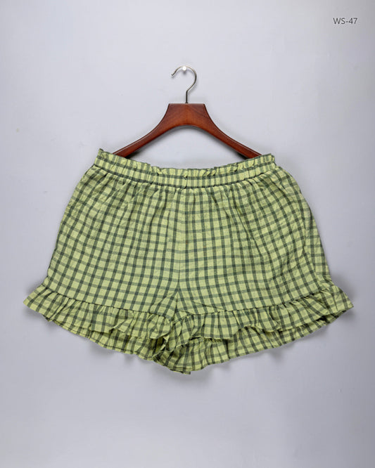 Shop Premium Womens Shorts by Primark | Preloved Branded Clothes | Olive green Cotton | Women | OTS Thrift Store Peshawar Pakistan