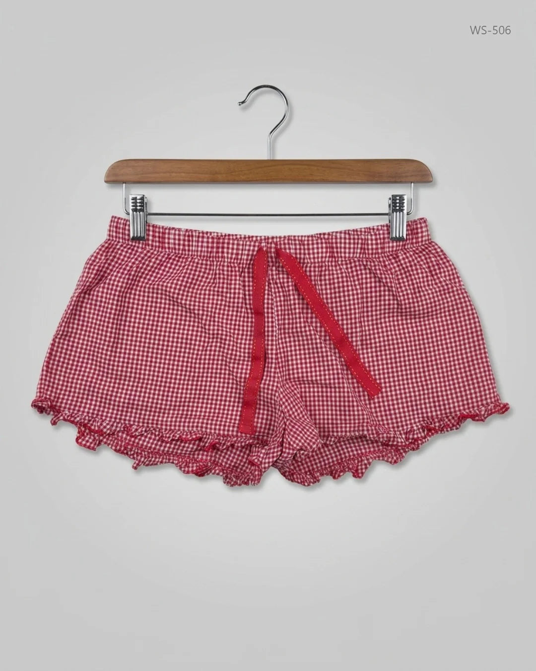 Shop Premium Womens Shorts by LOVE TO LOUNGE | Preloved Branded Clothes | Red Cotton | Women | OTS Thrift Store Karachi Pakistan