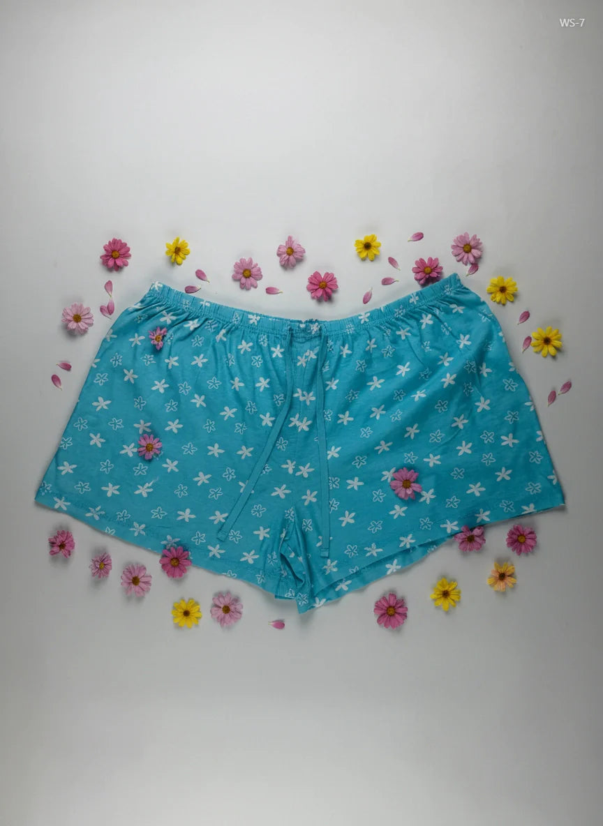Preloved Premium Womens Shorts by Cut Lable, Cyan Cotton for Women - OTS Thrift Shop Islamabad Pakistan