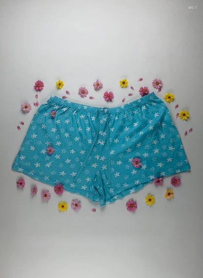 Preloved Premium Womens Shorts by Cut Lable, Cyan Cotton for Women - OTS Thrift Shop Islamabad Pakistan