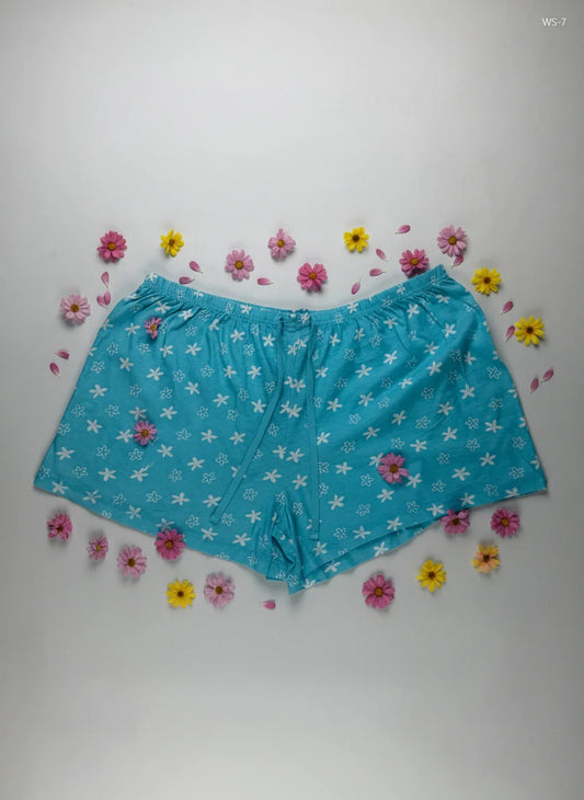 Preloved Premium Womens Shorts by Cut Lable, Cyan Cotton for Women - OTS Thrift Shop Islamabad Pakistan