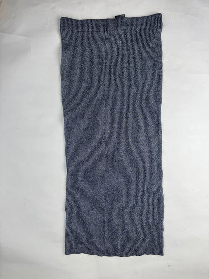 H&M Gray Metallic Ribbed Midi Skirt buy preloved clothing online Pakistan - image 2