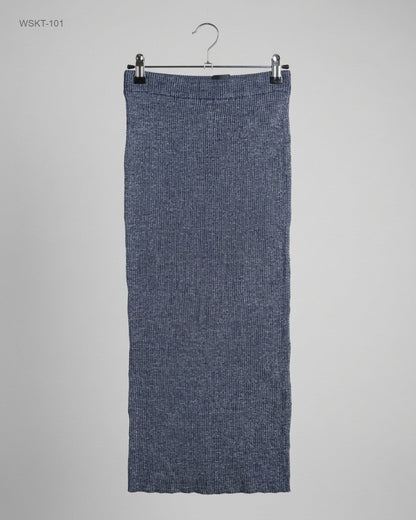 H&M Gray Metallic Ribbed Midi Skirt buy preloved clothing online Pakistan