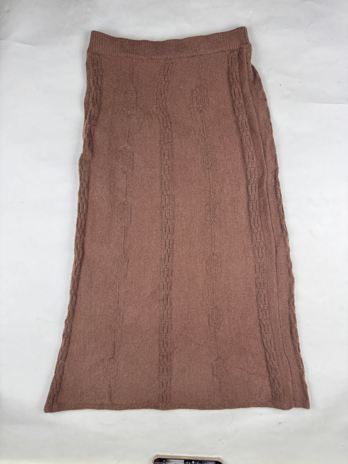 CUT LABEL Brown Cable-Knit Maxi Skirt buy preloved clothing online Pakistan - image 2