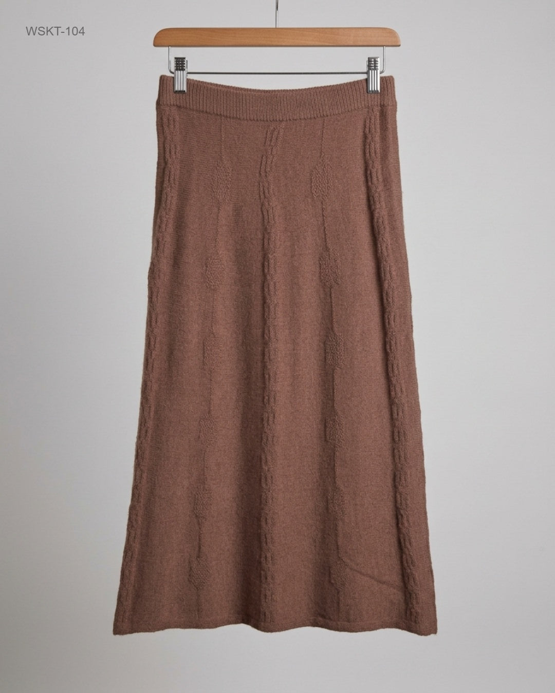 CUT LABEL (WSKT-104) Cable-Knit Maxi Skirt