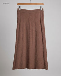 CUT LABEL (WSKT-104) Cable-Knit Maxi Skirt