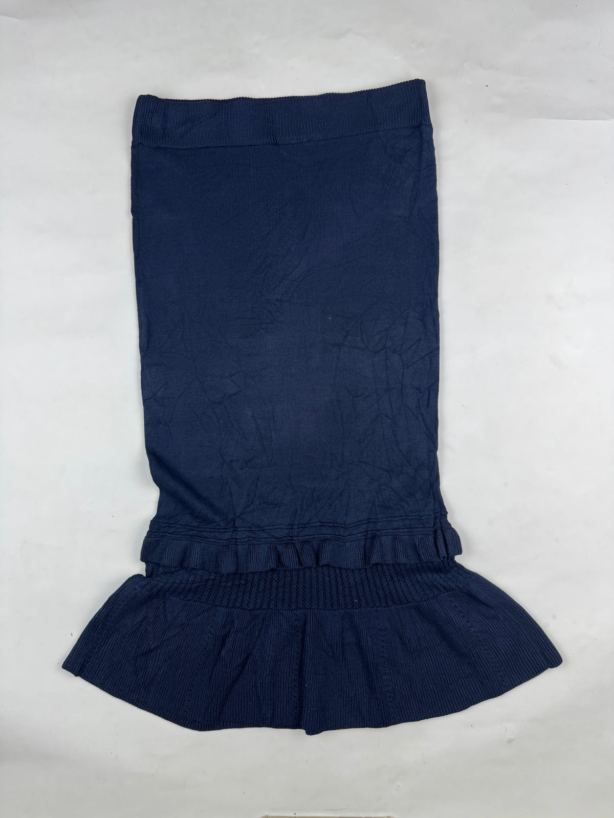 Limited Edition Blue Knit Ruffle-Hem Mermaid Skirt buy preloved clothing online Pakistan - image 2