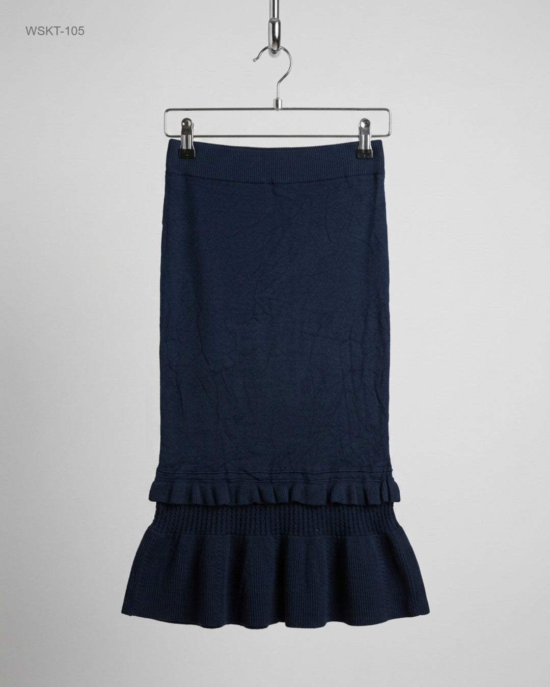 Limited Edition Blue Knit Ruffle-Hem Mermaid Skirt buy preloved clothing online Pakistan