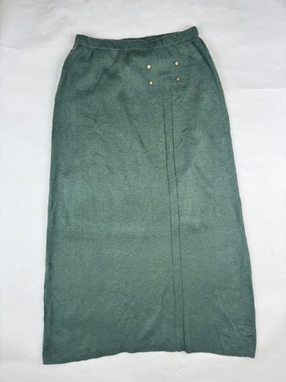 Emreco Green Knitted Maxi Skirt buy preloved clothing online Pakistan - image 2