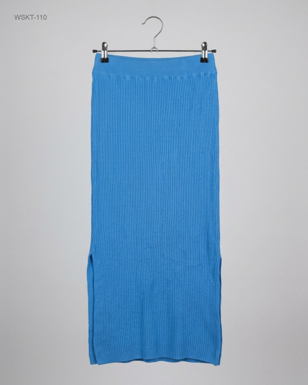 CUT LABEL Blue Ribbed Maxi Skirt buy preloved clothing online Pakistan