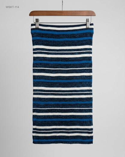 Limited Edition Blue Ribbed Knit Mini Skirt buy preloved clothing online Pakistan