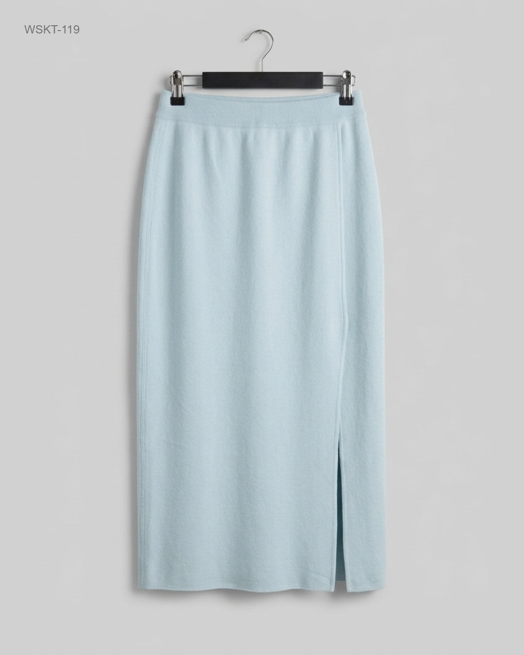 Escada Sky Blue Knitted Midi Skirt buy preloved clothing online Pakistan
