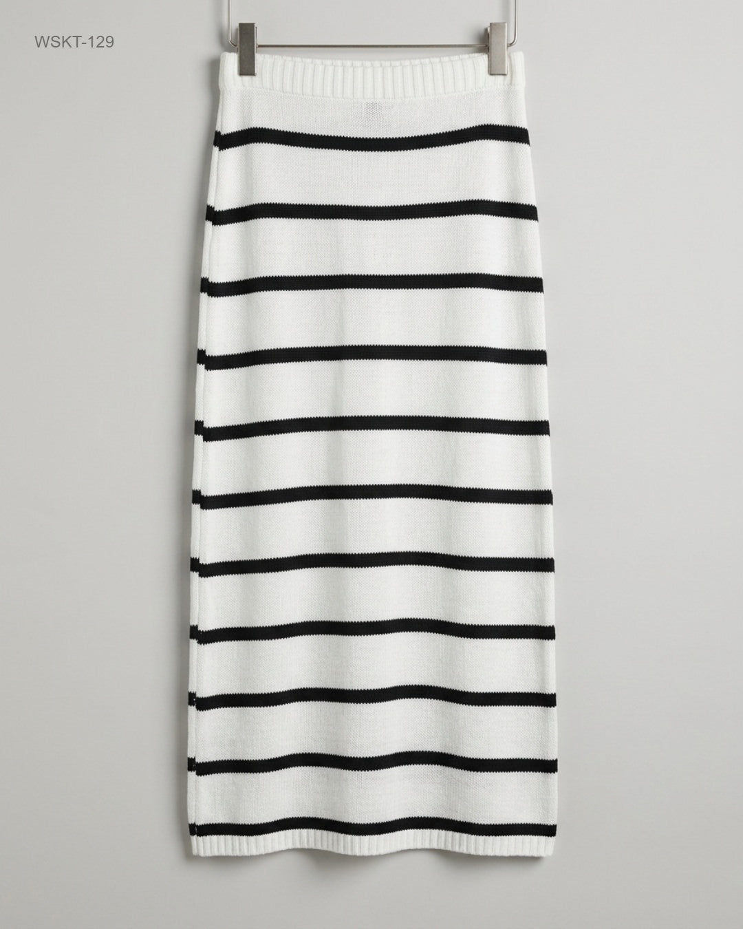 Boohoo Black & White Striped Knit Maxi Skirt buy preloved clothing online Pakistan