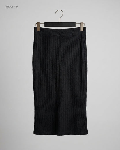 SHEIN Black Ribbed Midi Skirt buy preloved clothing online Pakistan