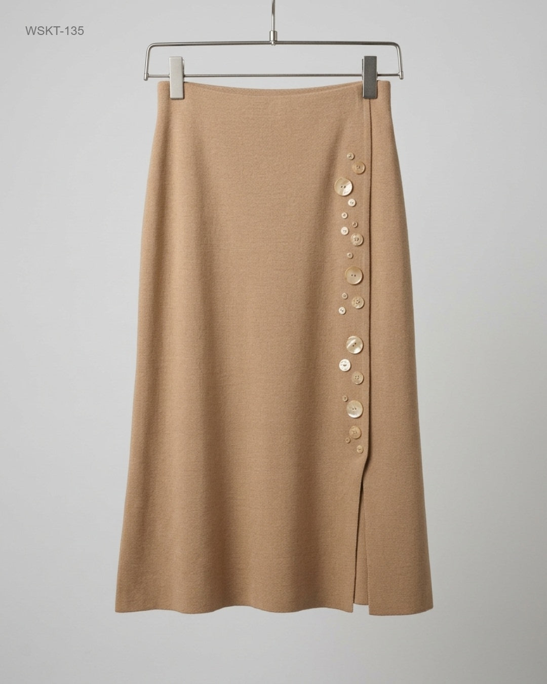 Emreco Beige Knit Midi Skirt buy preloved clothing online Pakistan
