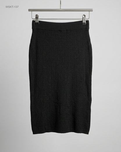 F&F Black Ribbed Knit Pencil Skirt buy preloved clothing online Pakistan