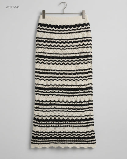 F&F Black & White Knit Maxi Skirt buy preloved clothing online Pakistan