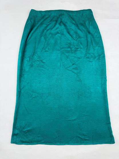 CUT LABEL Cyan Knit Midi Skirt buy preloved clothing online Pakistan - image 2