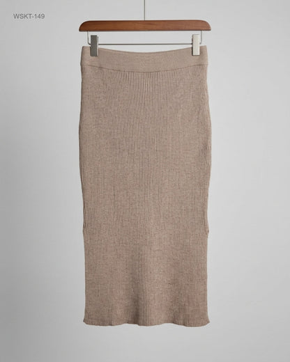 Primark Brown Ribbed Midi Skirt buy preloved clothing online Pakistan