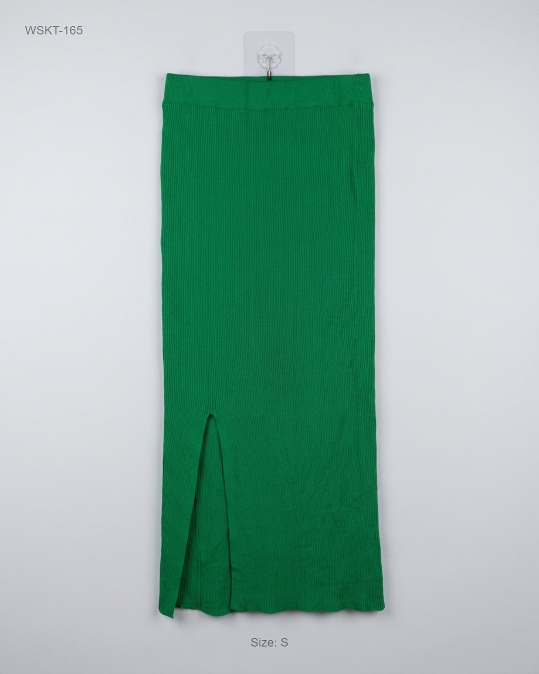 SHEIN Green Ribbed Knit Maxi Skirt buy preloved clothing online Pakistan
