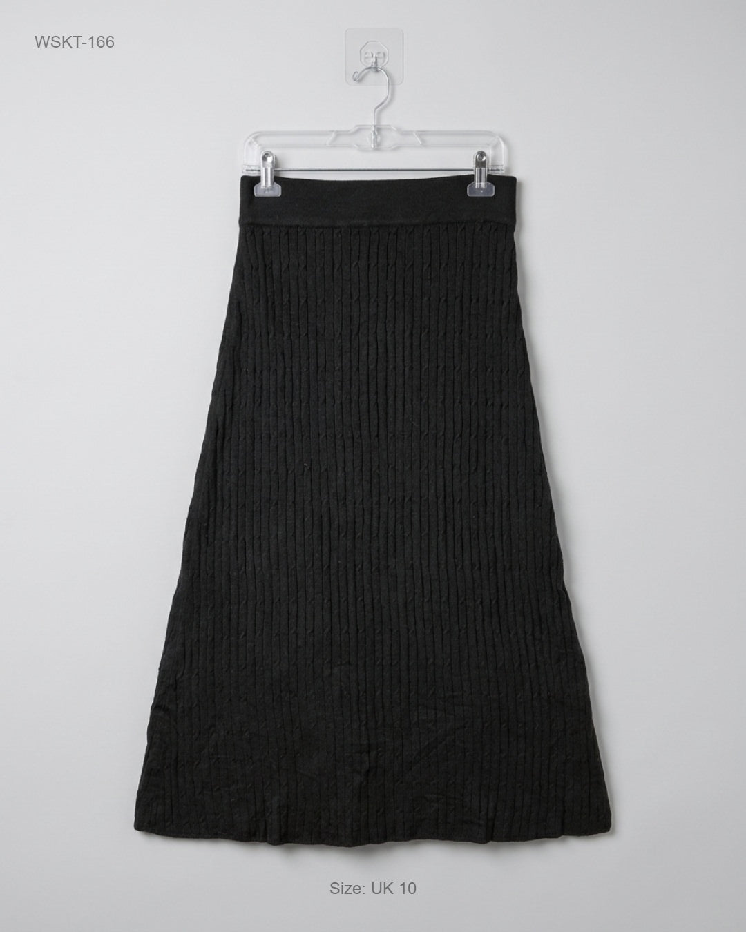 Apricot (WSKT-166) Ribbed Cable-Knit Skirt