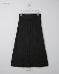 Apricot (WSKT-166) Ribbed Cable-Knit Skirt