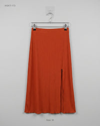 Bershka (WSKT-173) Ribbed Midi Skirt with Slit