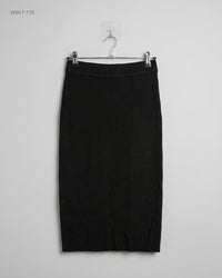 WOMEN (WSKT-178) Ribbed Knit Pencil Skirt