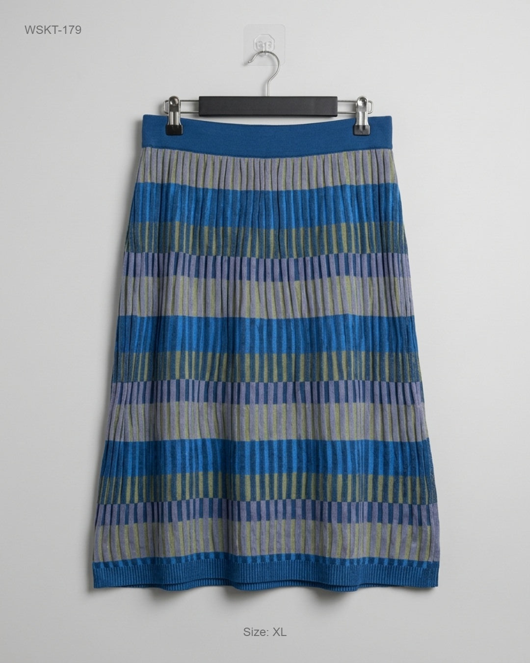 Warehouse Blue Pleated Midi Skirt buy preloved clothing online Pakistan
