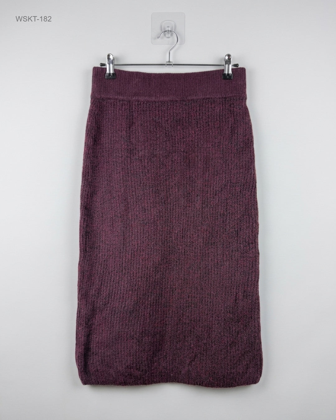 M&Co Maroon Rib-Knit Pencil Skirt buy preloved clothing online Pakistan